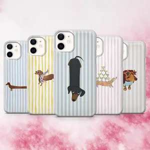 Dachshund Phone Case Sausage Dog Puppy Cover for iPhone X, 11, 12, 13, 14, 15, 16 Series & Galaxy Series