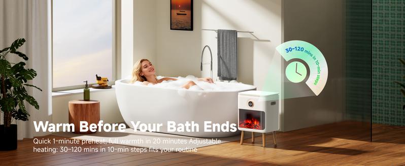 FEPPO Towel Warmer, 23L Large Capacity Luxury Towel Warmers for Bathroom with HearthGlow Display, Rotary Timer Control & LED Countdown, Fits 2 Large Towels, Bathrobes, Blankets, Pajamas FEPPO Towel Warmer, 23L Large Capacity Luxury Towel Warmers for Bathroom with HearthGlow Display, Rotary Timer Control & LED Countdown, Fits 2 Large Towels, Bathrobes, Blankets, Pajamas