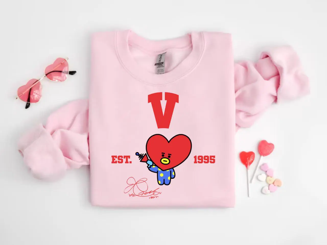 V Est.1995 Sweatshirt, BT21 Chibi Cute Sweater, Gift for fan, KPOP tour 2026