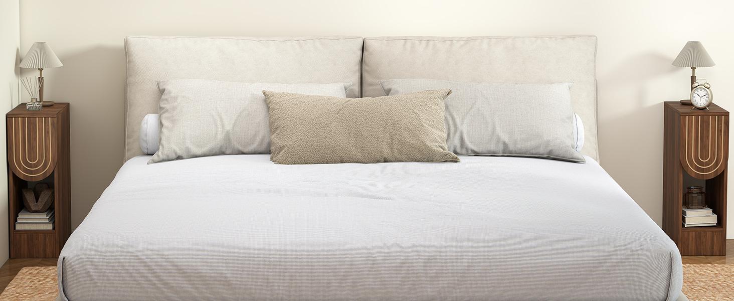 Giratree 23.62" Engraving Fluted Nightstand Set of 2, Wooden Small 1 Drawer Nightstand, Slim Side End Table, Vintage Bedside Table, Mid Century Modern Night Stand with Drawers, for Living Room, Bedroom