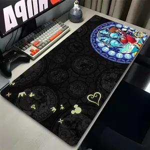 K-Kingdom & H-Hearts Anime Mouse Pad – Black Extended Desk Mat with Non-Slip Rubber Base for PC & Laptop Gaming Desk Mat Mouse Pad Accessories
