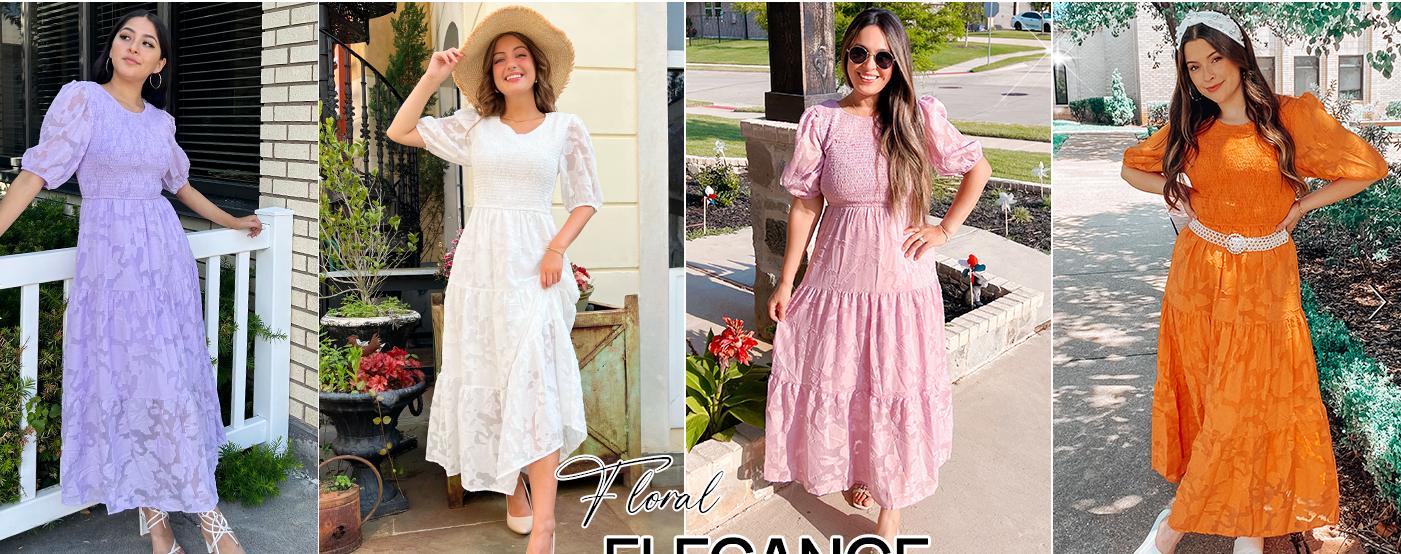 ZESICA Women's 2026 Summer Short Puff Sleeve Crewneck Smocked Floral Lace Flowy A Line Tiered Maxi Dresses ZESICA Women's 2026 Summer Short Puff Sleeve Crewneck Smocked Floral Lace Flowy A Line Tiered Maxi Dresses