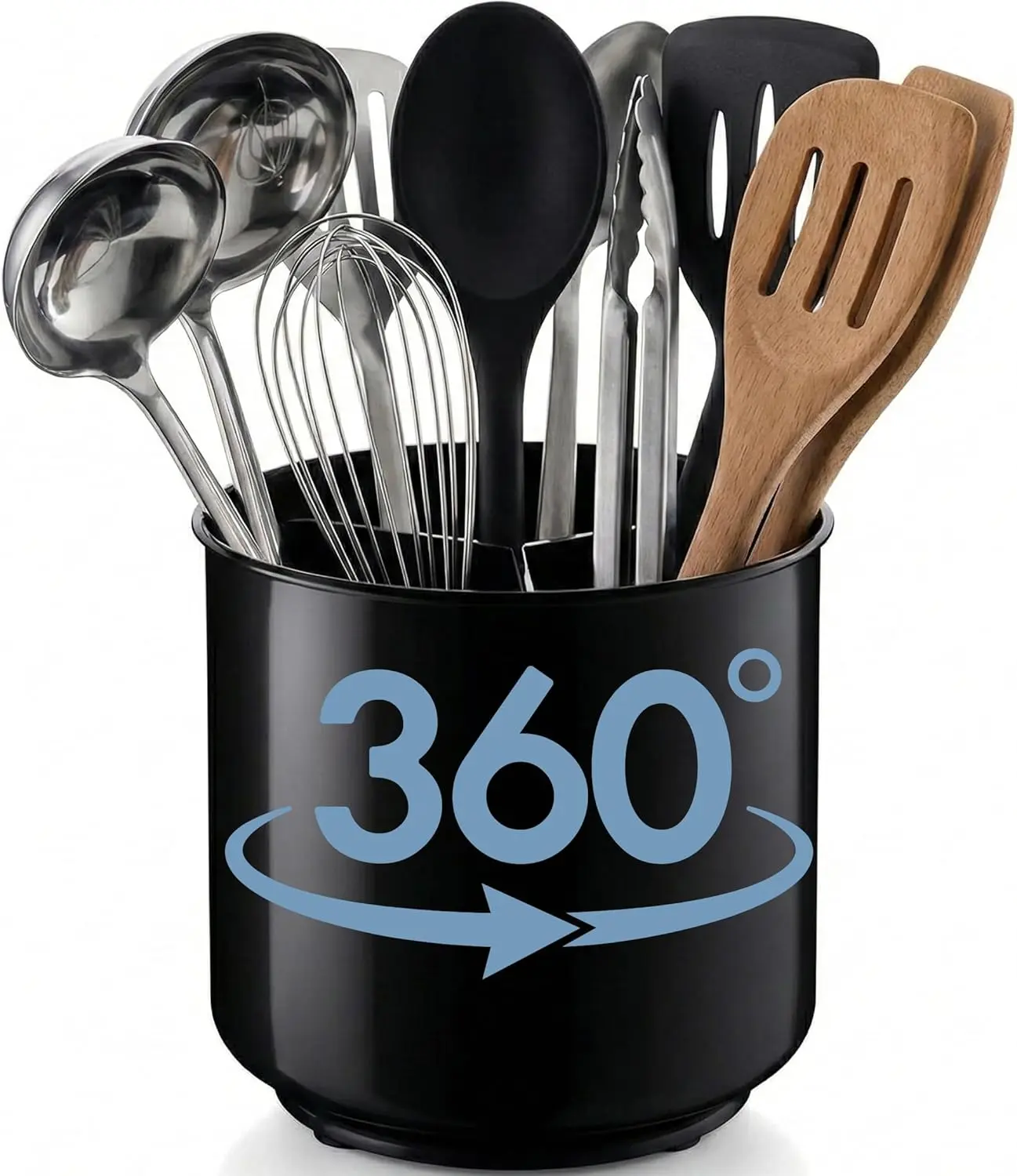 Rotating Utensil Holder — Plastic - Steel