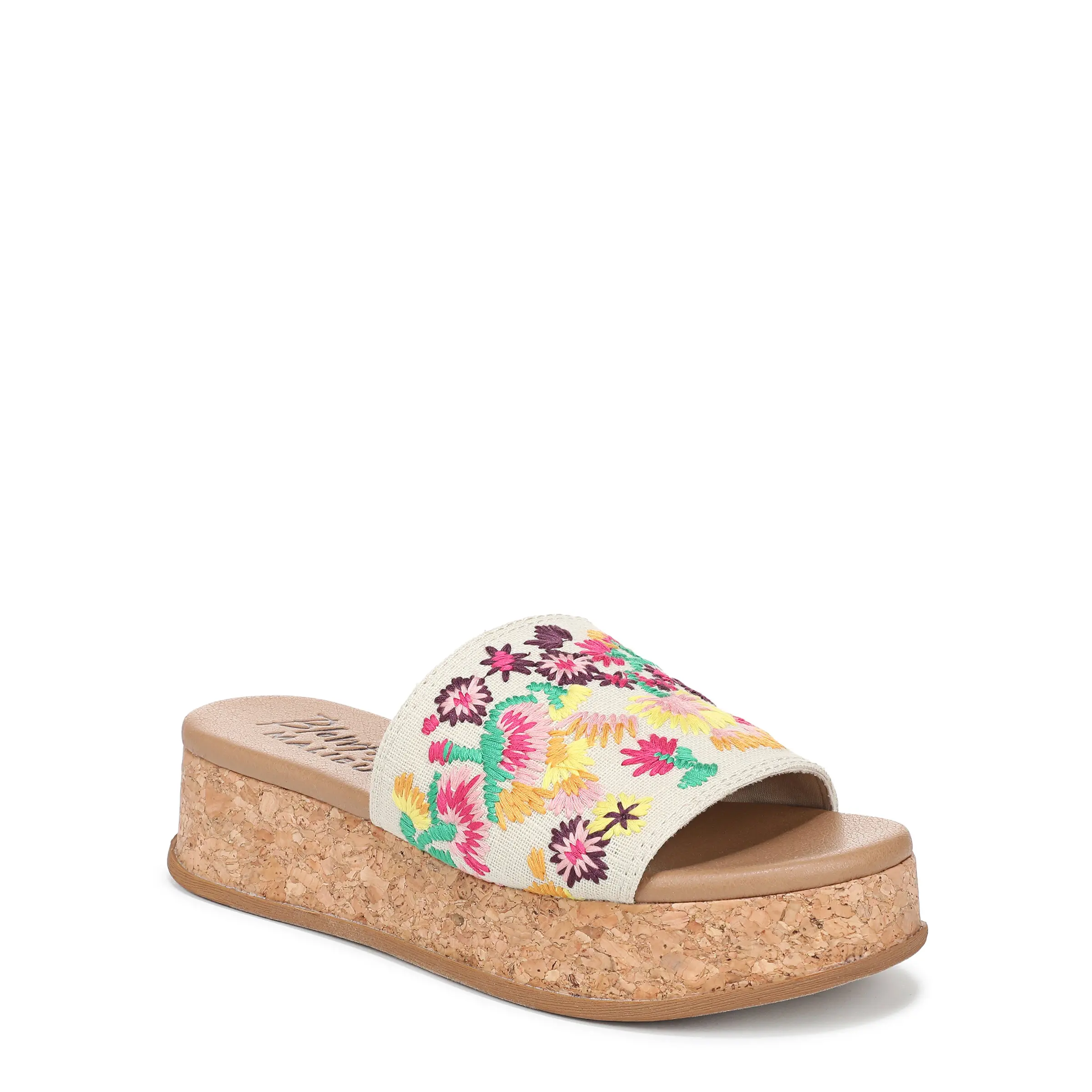 Blowfish Malibu Womens Marshlo Espadrille Wedge Sandal, Design, Slip On, Platform, Fabric Strap, Floral Embroidery, Open Toe, Casual Wear, Anti-Slip, Cork Sole, Lightweight, Wedge Women's Sandals, Footwear, 1.5" Heel, Breathable, Floral Pattern, Low Heel,
