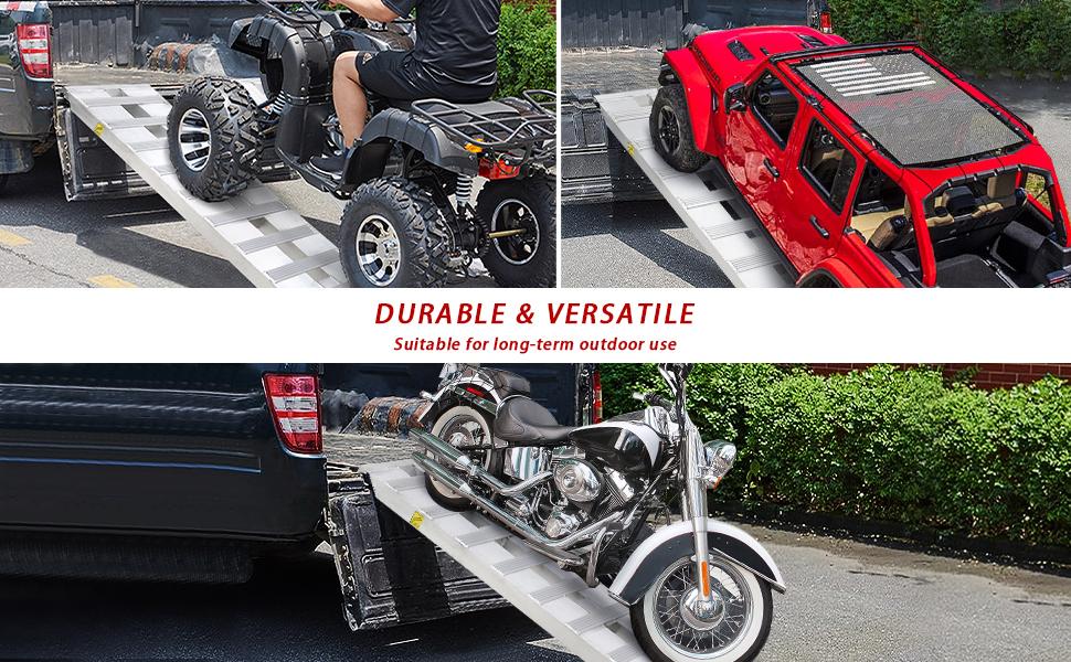 GARVEE 60x12 Inch 6000 LBS Aluminum Trailer Ramps, Truck Car Auto Trailer Ramps, Loading Ramps Car ATV Truck Auto Hauler Knife & Hook Ends Universal Loading Ramp for Tractor ATV/UTV Trucks 2 Pack