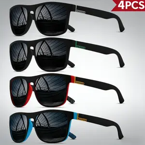 4-Packs Polarized Square Sunglasses for Men and Women UV400 Protection Luxury Designer Eyewear for Driving and Outdoor Activities