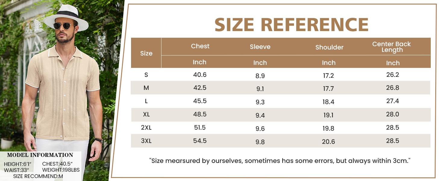 COOFANDY Men's Knit Button Down Shirt Vintage Short Sleeve Polo Shirts Casual Beach Tops Menswear