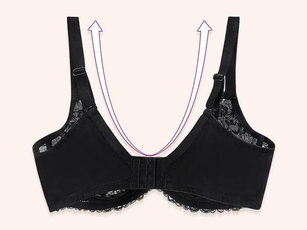 HSIA Pretty In Petals Plus Size Elegant Sheer Mesh Lace Unlined Full Coverage Strappy Underwire Non-Padded Bra with Minimizer Support  Wide Adjustable Straps for Women's Everyday Lingerie