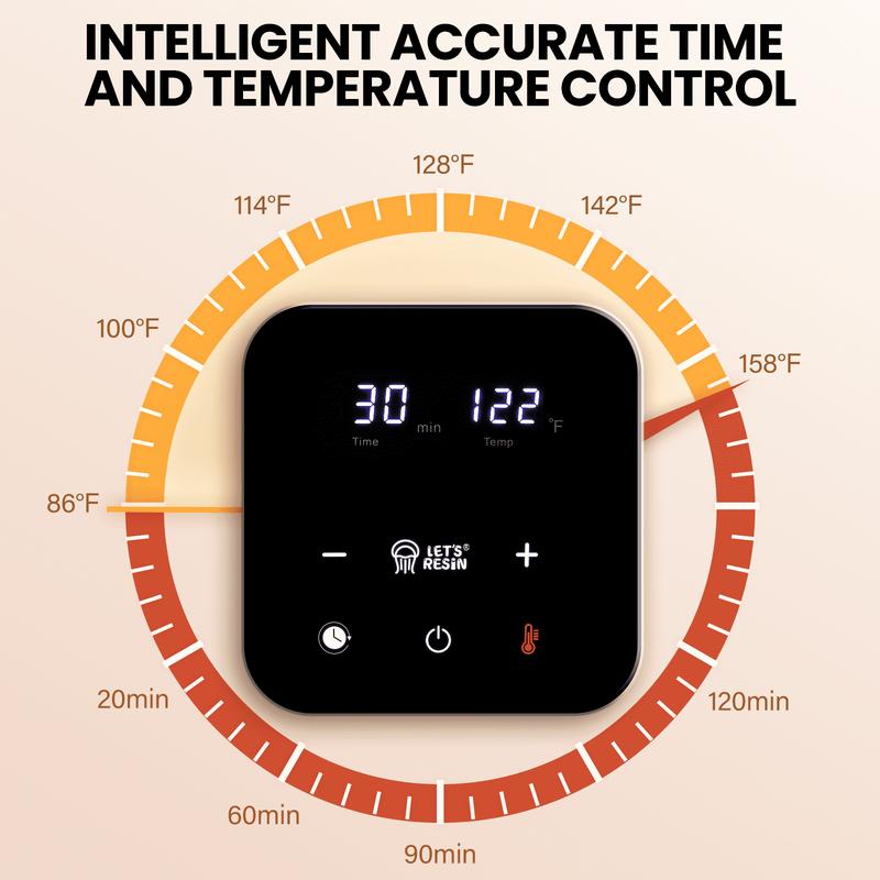 Auto Resin Preheater, Accurate Temp Control Resin Warmer, with LCD Display, Timer, Reduce Bubble and Thins Viscosity, for 8,16,32oz Epoxy Résin, UV Résin, Silicone Rubber- LET'S RESIN