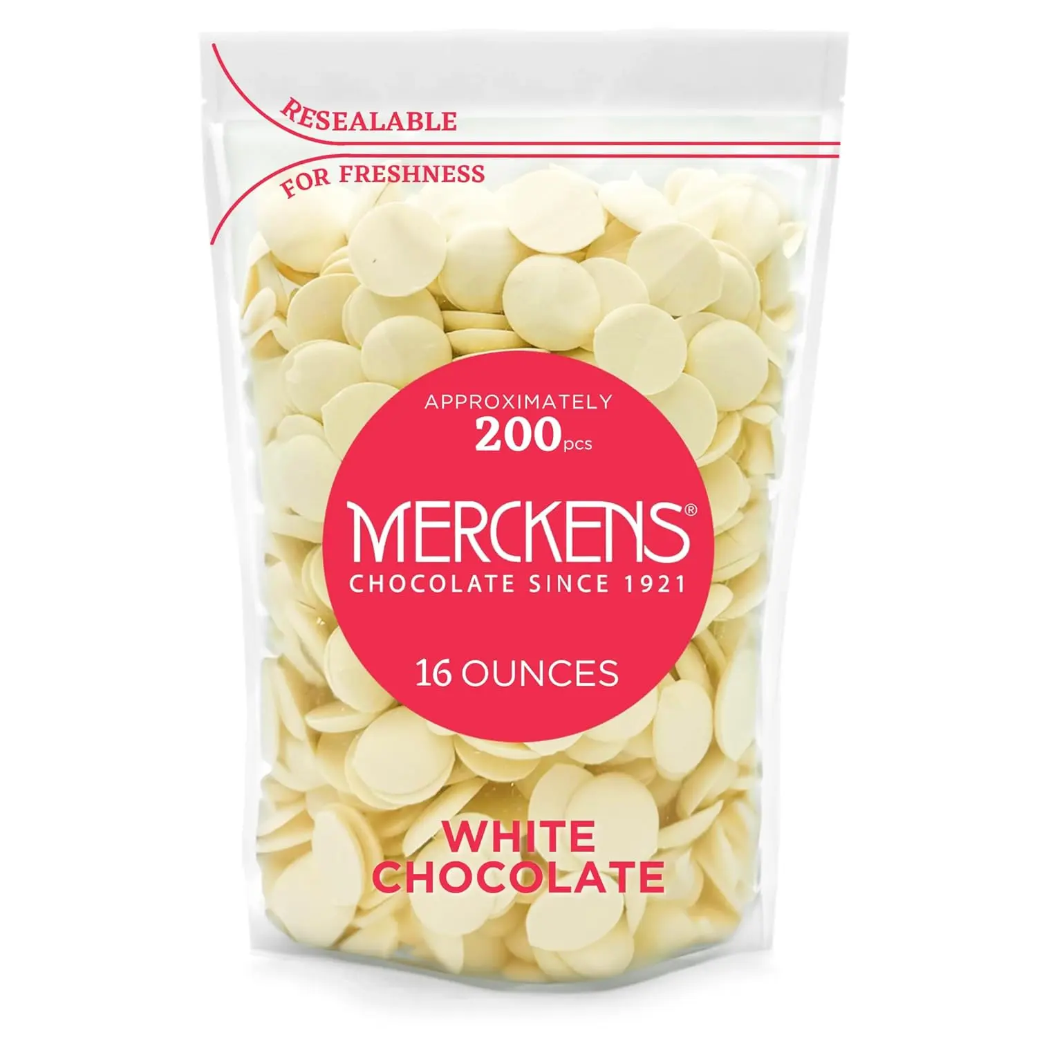 KIDU White Merckens Chocolate Melts - Melting Chocolate Candy Melts - Melting Wafers 16 Oz Bulk Perfect For Dipping, Deserts Baking And More - 1 Pound