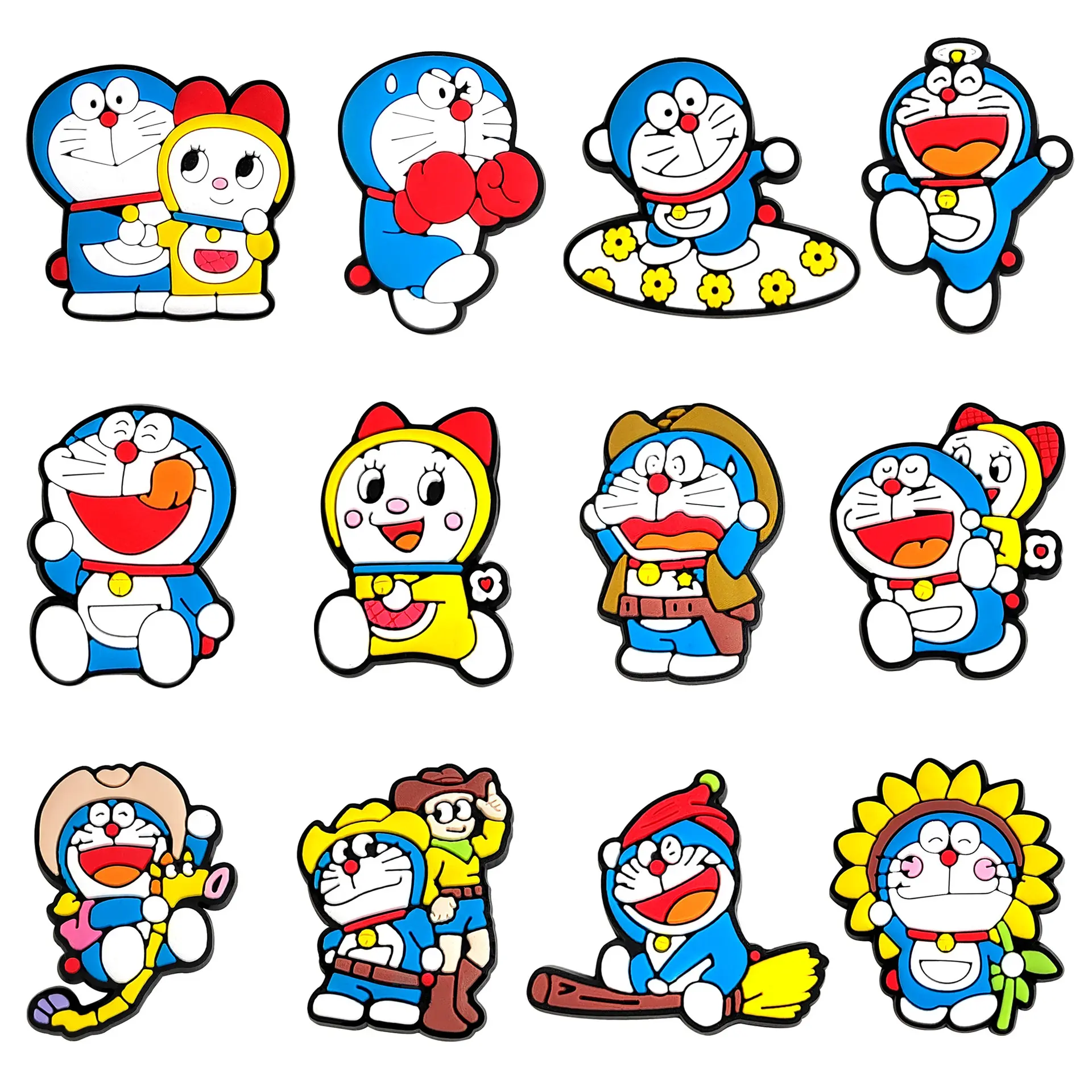 Cartoon Classic Blue Fatty Croc Shoe Charms for Kids Boys Girls Women Men PVC Wristband Sandals Clog Accessories Party Favor with Dragon and Character Designs Footwear