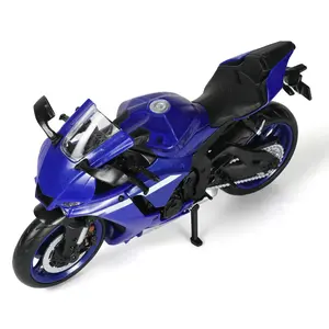 1/12 Scale YZF-R1 Style Superbike Die-Cast Model – Alloy Metal Racing Motorcycle with Rotating Front Wheel and Poseable Kickstand, No Assembly Collectible Moto Display Gift for Adults Blue