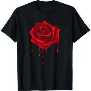 Casual T-shirt Red Melting Rose - Garden Gardener Botanist Flowers Rose T-Shirt Graphic Graphic Tees Fit Breathable