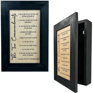 Concealed Storage Cabinet with The Ten Commandments