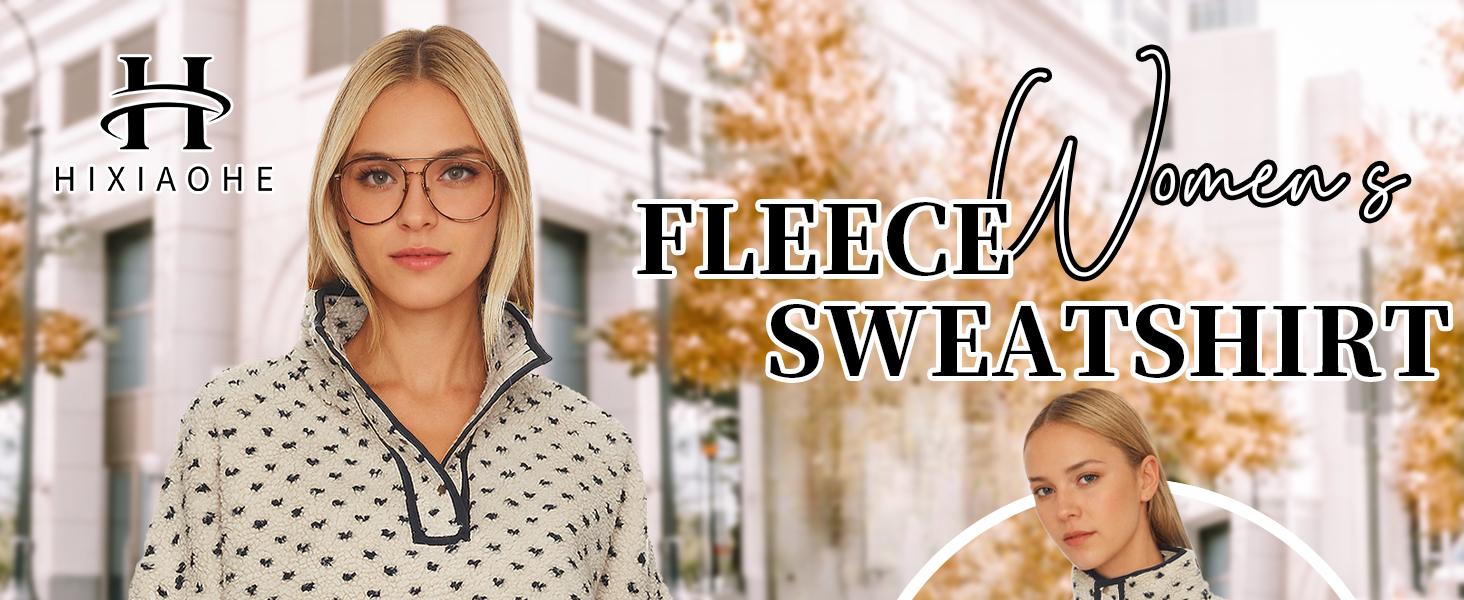 Hixiaohe Fleece Sweatshirt for Women Winter Long Sleeve High Neck Fuzzy Sherpa Pullover Jacket Warm Outerwear with Pockets SpringStatements