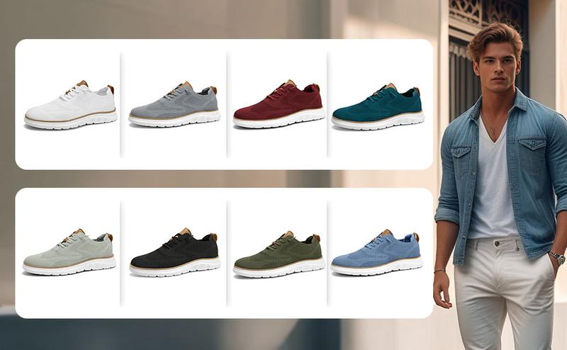 Mens Casual Dress Oxfords Shoes Fashion Mesh Business Walking Work Slip on Sneakers Comfortable Lightweight Soft Sole Red Boy Running