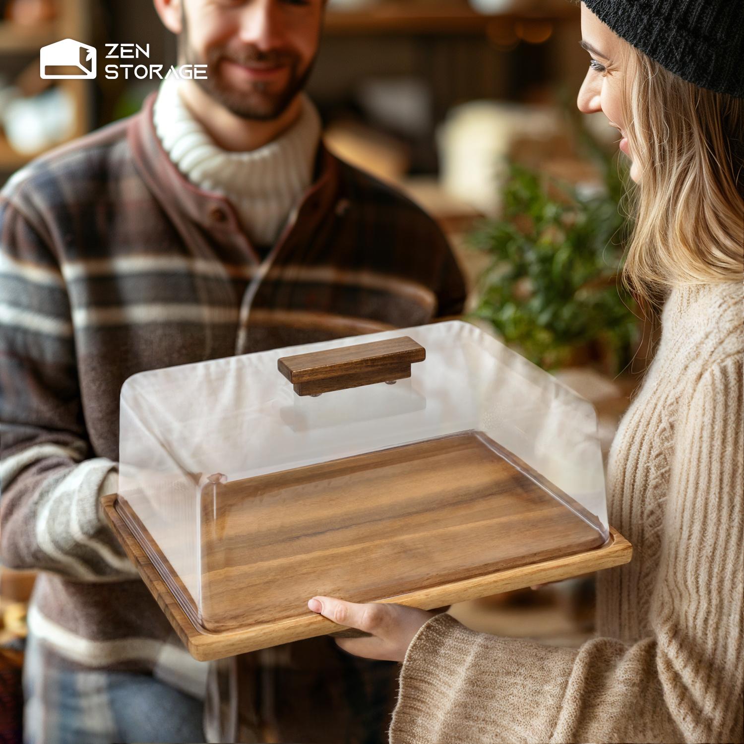 2-in-1 Cake Stand&Charcuterie Board | Acacia Wood | Acrylic Dome | Trending Party Wedding/Bakery Display |2-in-1 Cake Stand&Charcuterie Board | Acacia Wood | Acrylic Dome | Trending Party Wedding/Bakery Display