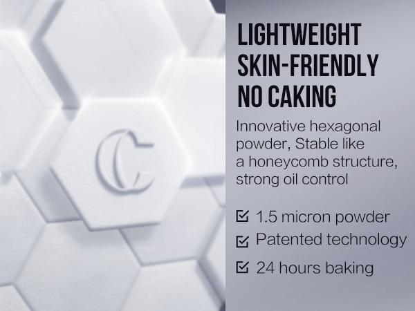 CARSLAN Black Magnet Pressed Setting Powder, 24H Longlasting Oil Control Translucent Powder, Poreless, Waterproof, Lightweight, No Caking, Talc Free
