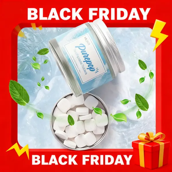 Purepop Toothpaste Tablets with Nano Hydroxyapatite Remineralize & Repair Enamel Fluoride Free Plastic Free Eco & Travel Friendly Sea Salt Mint Oral Care