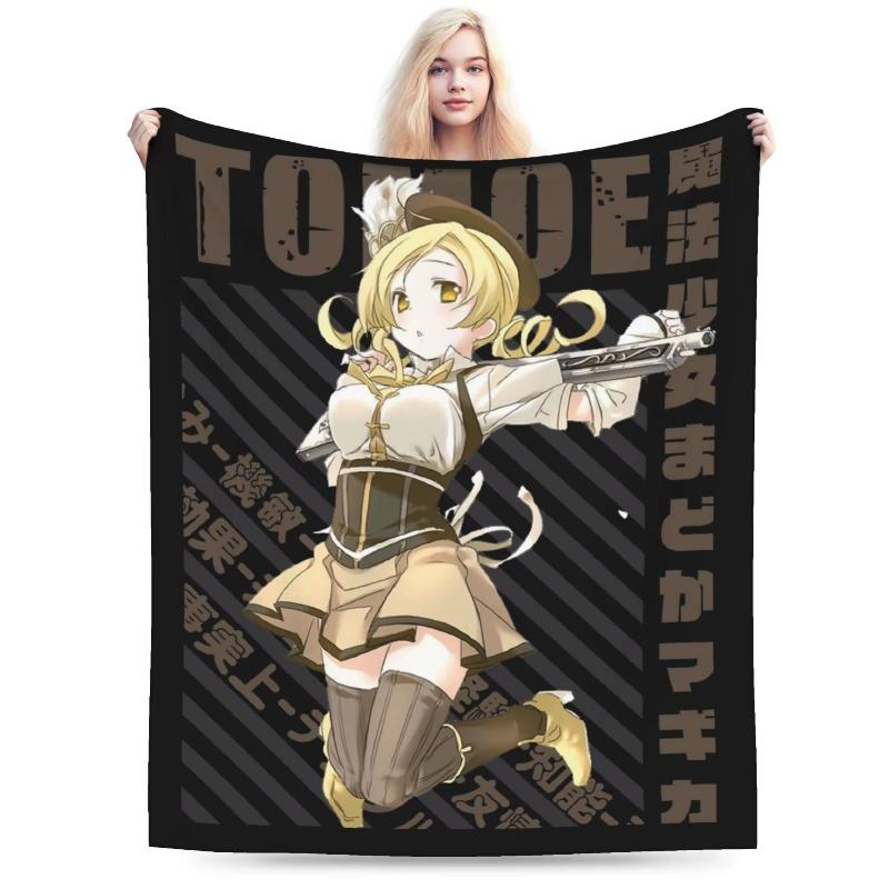 Mahou Shoujo Mami Tomoe Blanket Flannel  Winter Madoka Magica Anime Breathable Warm Throw Blanket for Bed Bedroom Bedspreads