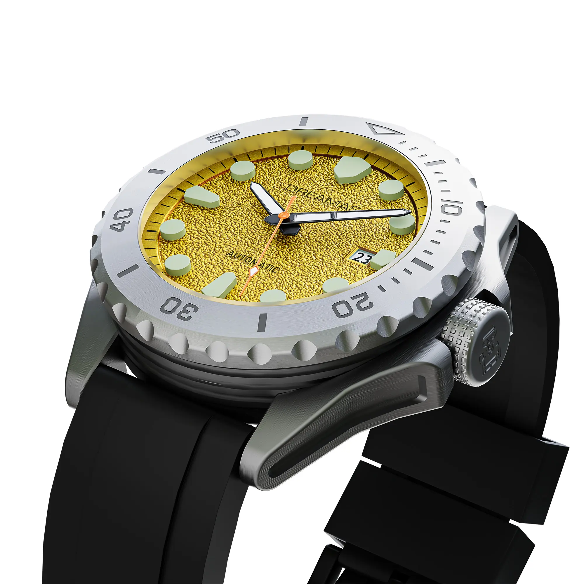 Titanium Alloy Golden Dial 500M Diving Watch