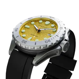 Titanium Alloy Golden Dial 500M Diving Watch