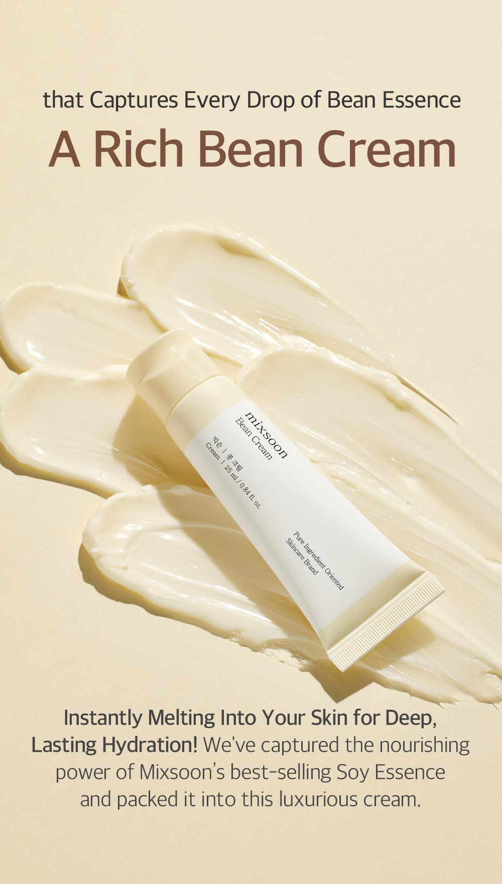 [mixsoon Official Shop] Bean Cream 0.84 fl.oz / 25ml - Intensive Facial Cream, Korean Moisturizer for Glass Skin