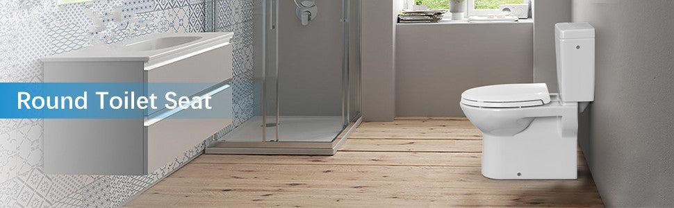 【GARVEE】Round Toilet Seat, Built-in potty training seat slow close, never loosen, fits adults and toddlers