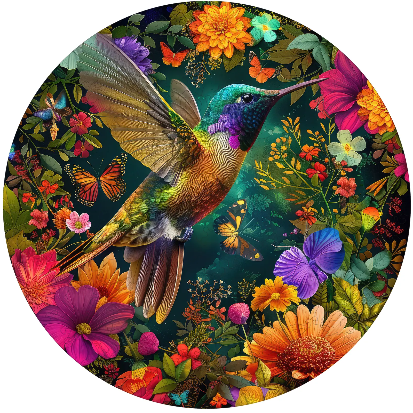 Birthday Gift / Toy/ Kidult Selected Gifts for Father's Day Delobil Premium Thick Puzzles for Adults with Puzzle Saver, Unique Adult Jigsaw Puzzles, Brain Teaser Family Game Gift, Leisure Time Fun Challenge & Stress Relief-Flower-Hummingbird-200pcs