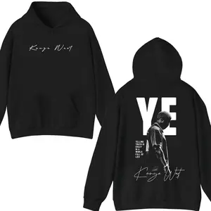 Kan.ye  Graphic Tee, YE West Vintage Streetwear, Long Sleeves Hoodie Available Fan 2 Side