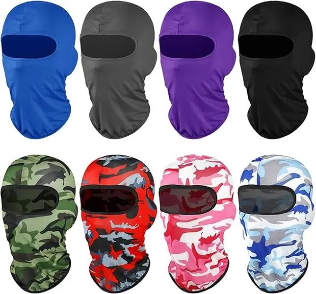 8 Packs Balaclava Ski Mask Sun Protection Windproof Balaclava UV Protection Summer Full Face Covering for Outdoor Sports