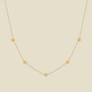 October CZ Birth Flower Station Necklace