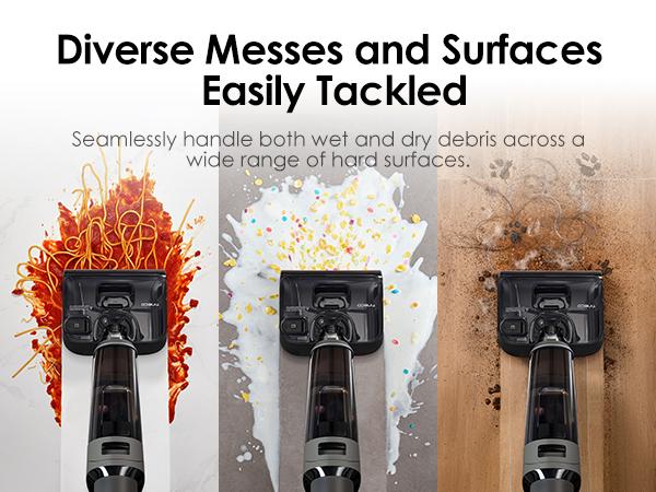 Tineco FLOOR ONE i6 Stretch Wet Dry Vacuum Cleaner,Vacuum & Mop in One Step,20kPa Powerful Suction,180° Lay-flat Design,Anti-Tangle Design,Full-path Self-cleaning&5min Drying with 85℃(185℉) Air,Up to 40* minutes Runtime,Upgraded Pouch Cell