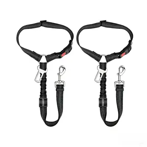 Headrest Dog Car Safety Seat Belt, Adjustable Length Multifunctional Car Safety Belt Leash, Spring Car Travel, Dog Owners Drive with Peace of Mind