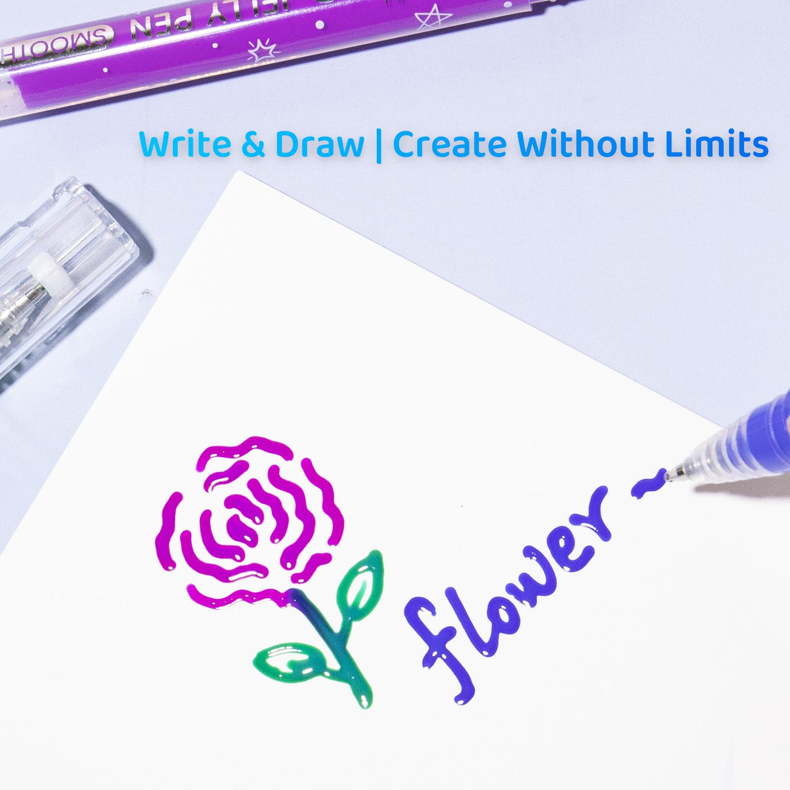 3D Jelly Pen Set, 36 Colors of Glossy Jelly-Effect 3D Gel Pens, Assorted Colors Gel Ink Pens for Painting, Drawing and DIY Coloring, Crafts, Scrapbooking, Bullet Journal, Card Making, Photo Album, Drawing, Writing