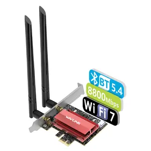 WAVLINK WiFi 7 PCIe Network Card Tri-Band BE200 Wireless Adapter with Bluetooth 5.4 MU-MIMO WPA3 Low-Profile Bracket Heat Sink for Windows 10/11 Desktop PC