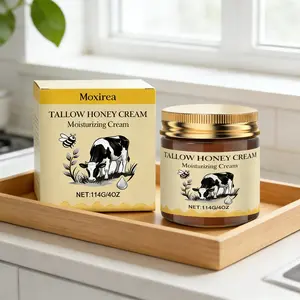 Organic Grass-Fed Beef Tallow Balm with Raw Honey - Handmade All-Natural Moisturizer for Soft, Smooth