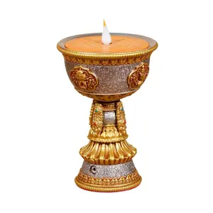 Long-Lasting LED Resin Lamp with Simulated Flame Candle Holder Long-Lasting LED Resin Lamp with Simulated Flame Candle Holder