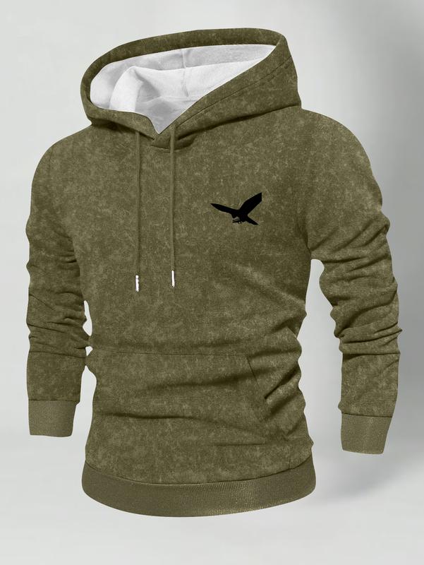 Men's Autumn Winter Long Sleeve Pocket Personalized Tie-Dye Snowflake Washed Vintage Hooded Sweatshirt Fashion Casual Sports Street Style Brand Outdoor Men's Headwear Top, Suitable as a Gift for Husband or Boyfriend