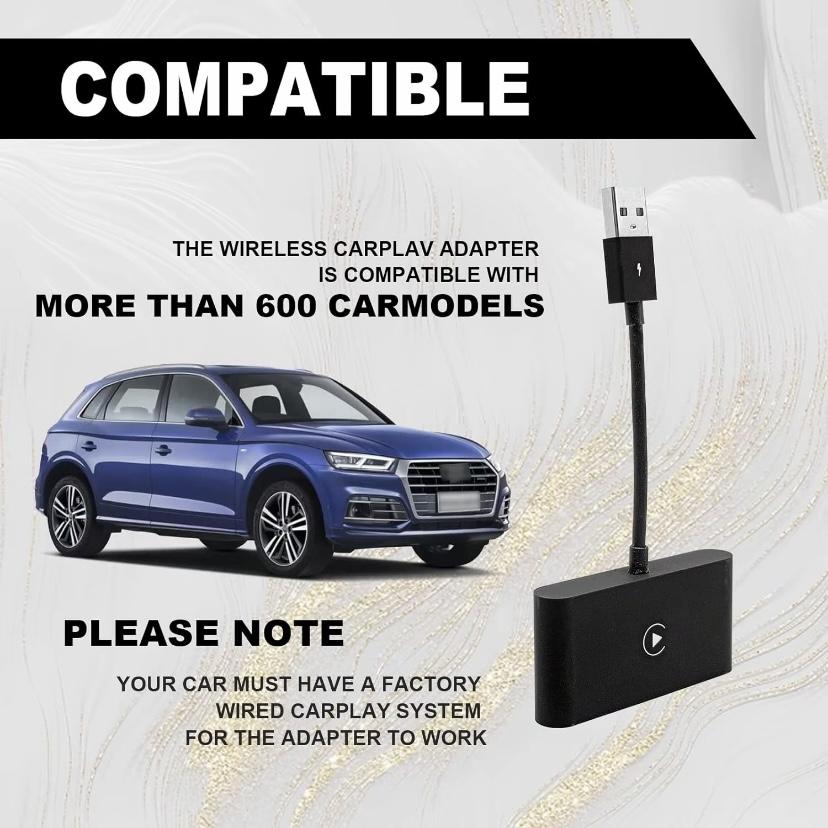 Wireless Apple Carplay Adapter Convert Wired to Wireless CarPlay Dongle for Wireless Control Plug &Play Fit for Cars from 2015 & iPhone,Black