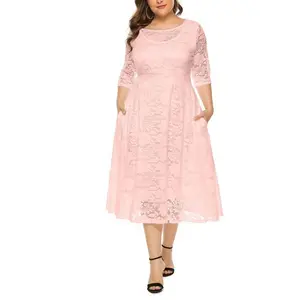 Women's Lace Cocktail Wedding Party Dress