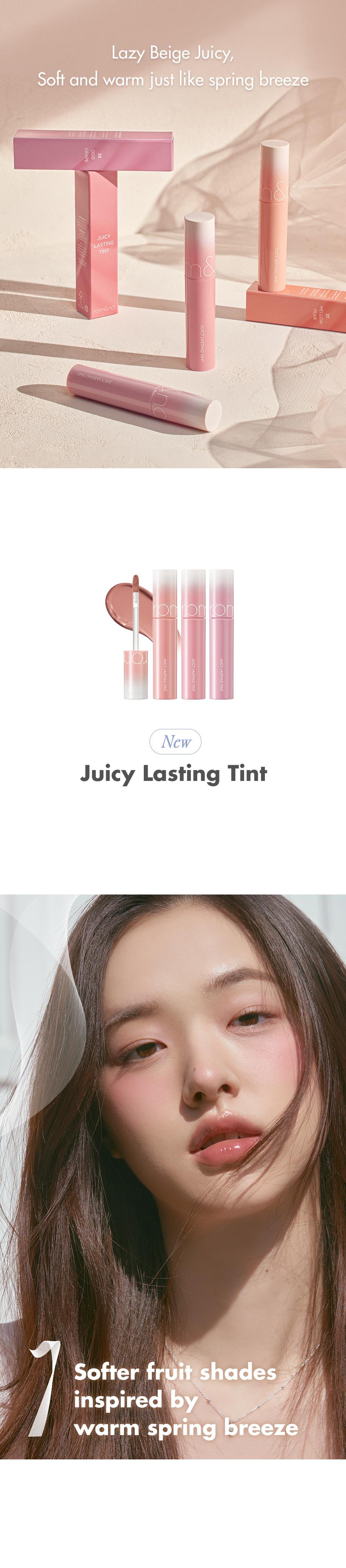 [rom&nd Official Shop] rom&nd Juicy Lasting Tint 5.5g Juicy & Glossy Finish, Long-lasting, Moisturizing, Highly-Pigmented, Lip Care