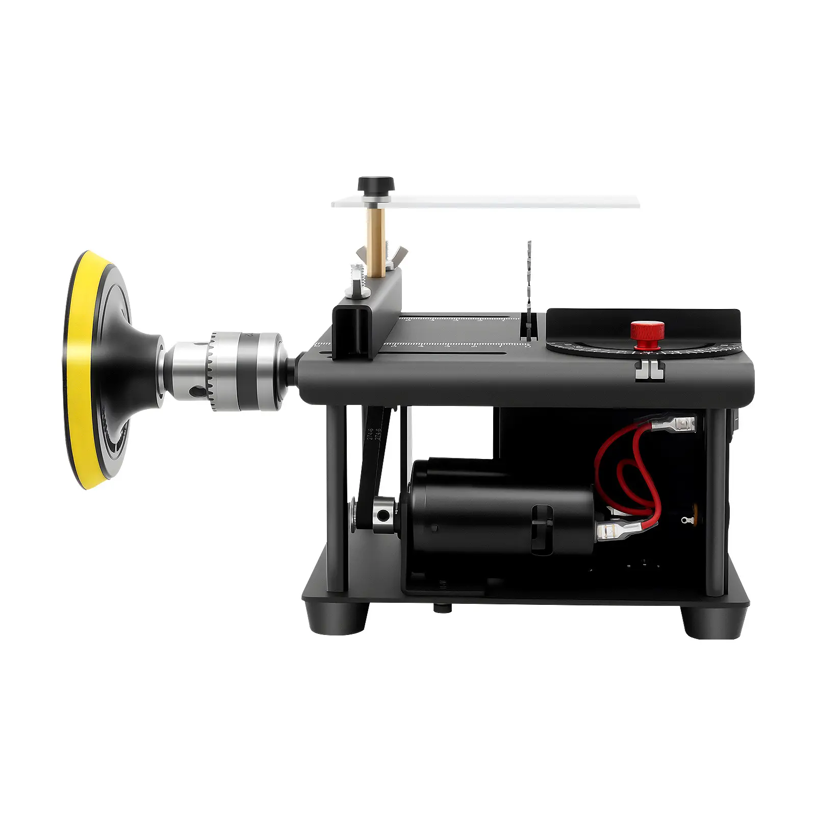 200W Mini Table Saw with Angle Guide, 1.38in Cutting Depth & Side Polishing Disc for Model Making, DIY Woodworking, PCB and Acrylic Cutting, Compact Benchtop Saw for Hobbyists Saw Blades Power Tools Portable Father Son High School Graduation Gift