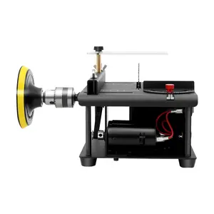 200W Mini Table Saw with Angle Guide, 1.38in Cutting Depth & Side Polishing Disc for Model Making, DIY Woodworking, PCB and Acrylic Cutting, Compact Benchtop Saw for Hobbyists