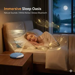[Specifically for One Person Listening] Under Pillow Sleep Speaker, Ultra-Thin Personal White Noise Machine with Bluetooth, Partner-Friendly Close-Range Audio, Timer & Memory Function, Blind-Touch Buttons FathersDayGift SummerWins