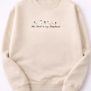 Embroidered Sweatshirt, The Lord Is My Shepherd, Christian Sweatshirt