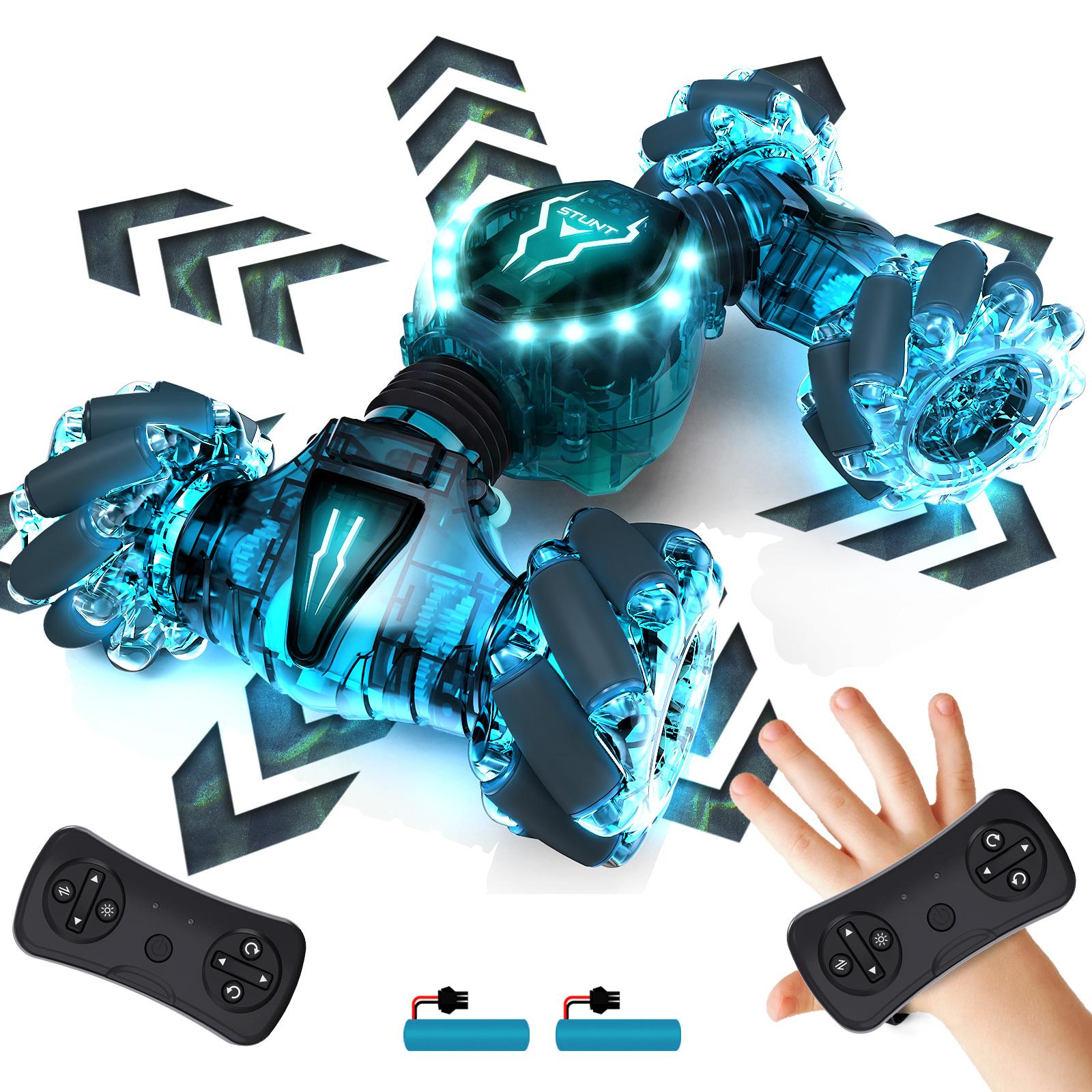Tecnock 2 Controllers 2.4GHz Gesture Sensing Remote Control Stunt Car Toy with 360° Rotation, Light, and Regulator for Parent-Child Activities Tecnock 2 Controllers 2.4GHz Gesture Sensing Remote Control Stunt Car Toy with 360° Rotation, Light, and Regulator for Parent-Child Activities