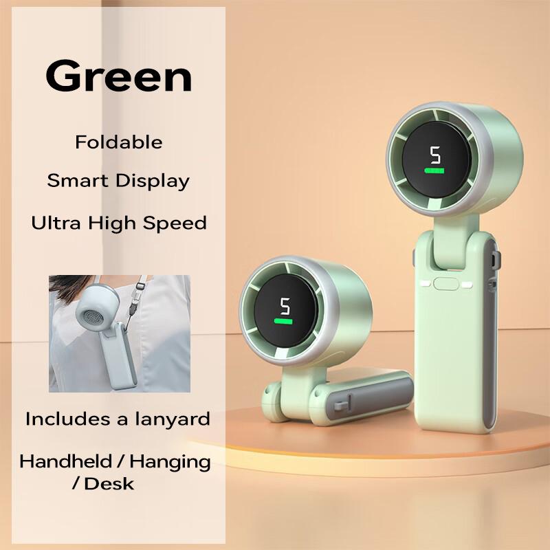 Portable Handheld Turbo Fan with USB Charging,5-Speed Turbo Mode 12-Hour Runtime,Hand/Neck/Desk Fan 3 IN 1,Holiday Gift,Portable Mini Fan, Outdoor Activities, Beach Vacation Essentials