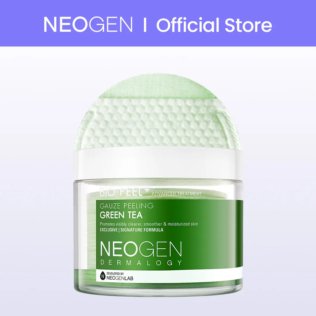 [Neogen official] Bio-peel Gauze Peeling Pad Green Tea | Dual Exfoliating Pads with AHA | Gentle Face Peeling Pads for Sensitive Skin | Korean Skincare Exfoliator (30 Pads)