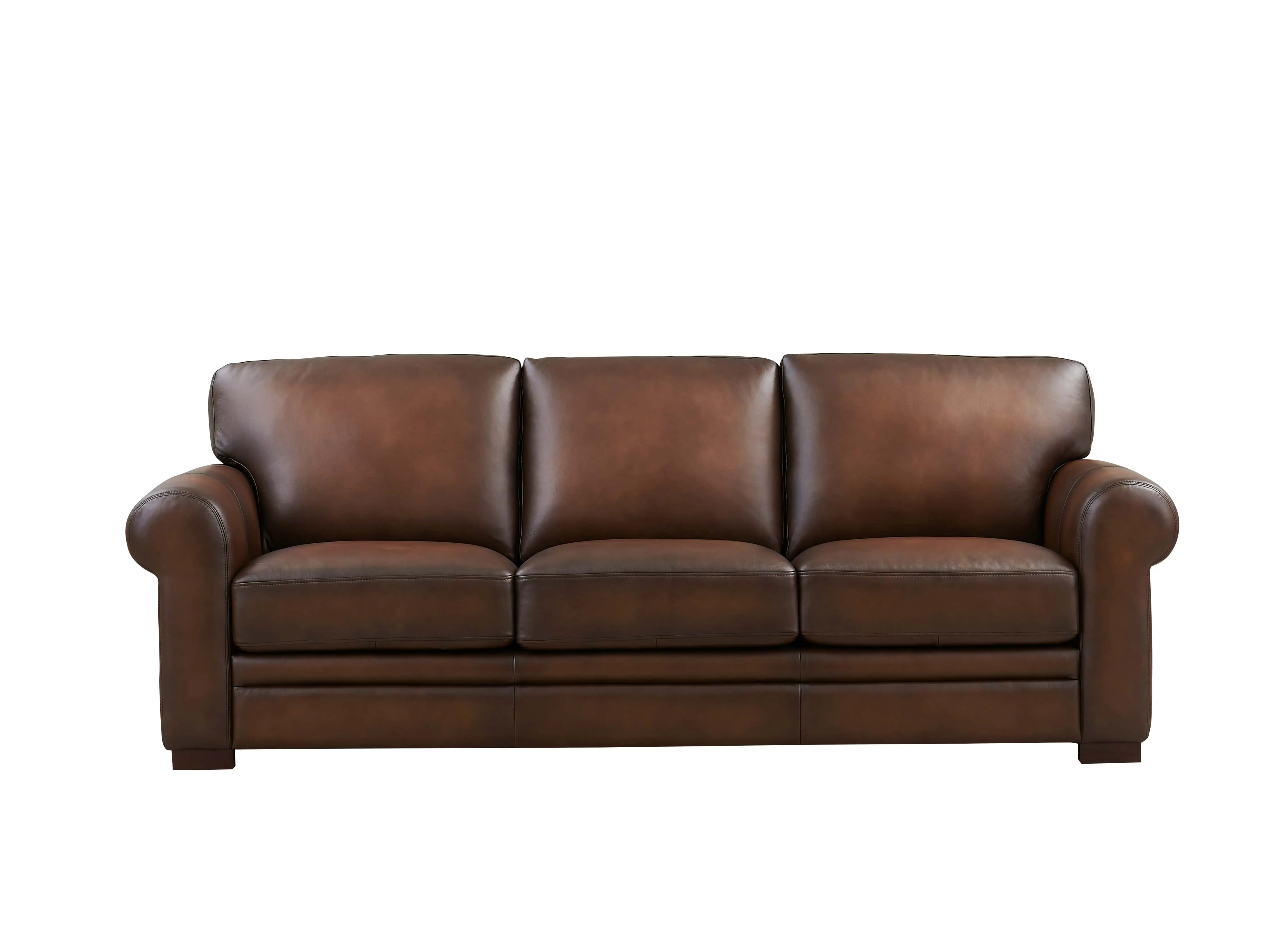 Hydeline Brookfield Leather Sofa in Caramel Brown Color - Perfect for Your Home